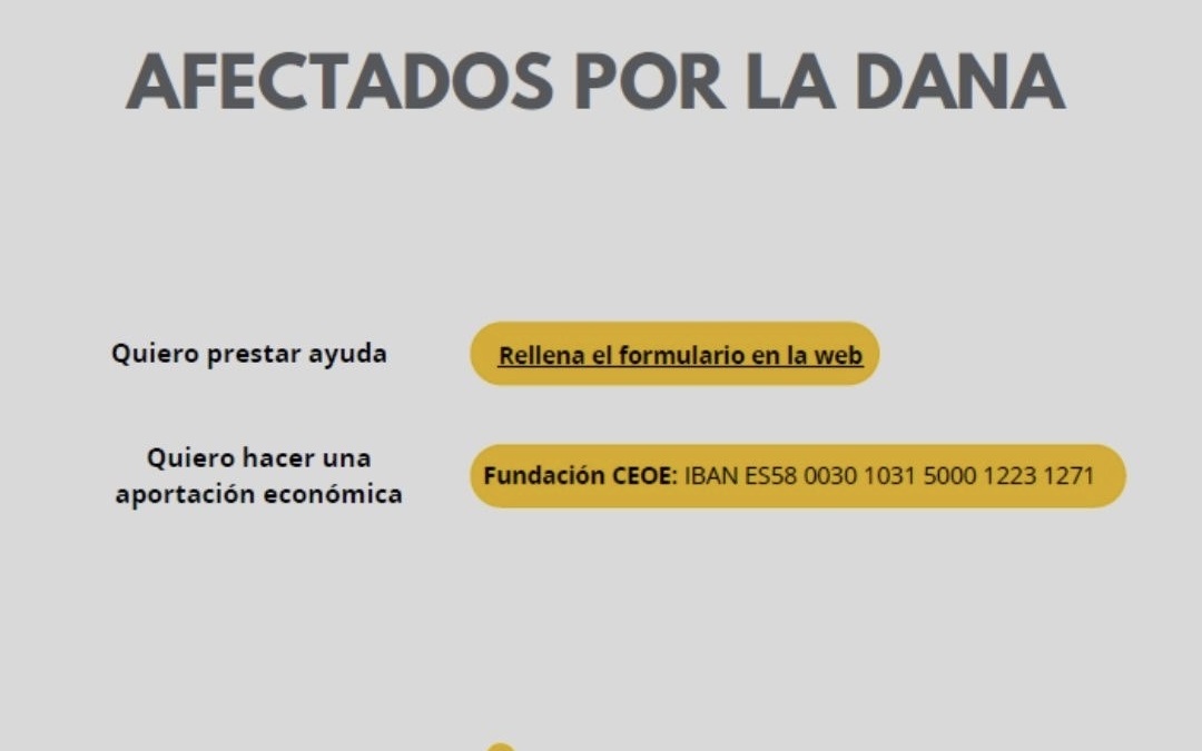 Ayuda y cooperación para los damnificados por la DANA